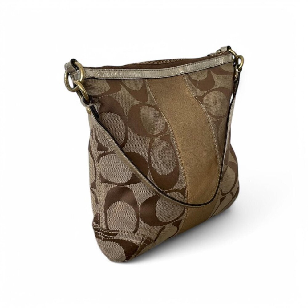 Vintage Coach Signature Metallic Gold Hobo Bag - Picture 3 of 6